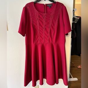 Forever 21 Plus Size 3X Red Lace Skater Dress